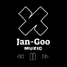 a black background with a white x and the words jan-goo music