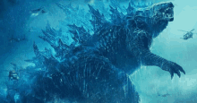 a poster for the movie godzilla king of the monsters