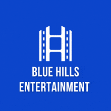 a blue hills entertainment logo with a white h on a blue background