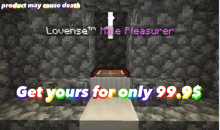 a screenshot of a minecraft game that says get yours for only 99.9 $