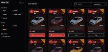 a screenshot of a website showing cars from sydney firenze and oslo