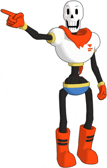 a cartoon drawing of papyrus pointing to the left