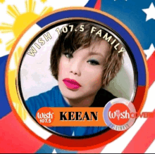 a picture of a woman with the name kean on the bottom