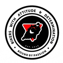 a logo for bikers with attitude and determination is bound by passion .