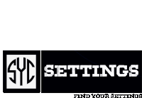 a black and white logo for a company called settings .