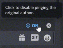 a screen that says click to enable pinging the original author on it