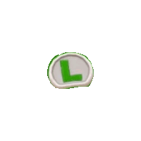 a green letter l is on a white circle on a white background