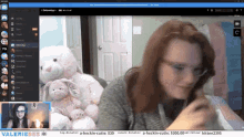 a screenshot of a video chat with valerie on the bottom right