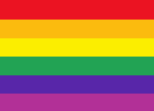 a rainbow flag with the words welcome written below it