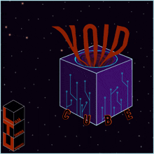 a purple cube with the word void on it