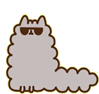 a cartoon cat wearing sunglasses and a long tail