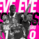 a collage of four soccer players with the words eve eve shu on the bottom