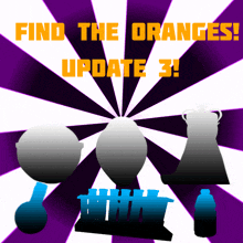 a poster that says " find the oranges update 3 " on it