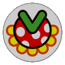 a cartoon illustration of a red polka dot egg with a green check mark on it .