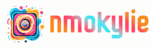 a logo for nmokylie with a colorful instagram logo