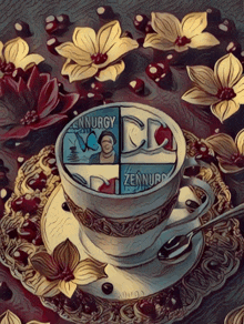 a drawing of a cup of zennurgy tea