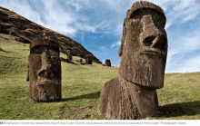 easter island 's moai statues were built close to sources of fresh water photograph alamy