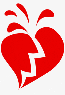 a red heart with a lightning bolt in the middle