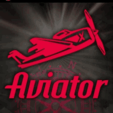 a red airplane with the word aviator on it