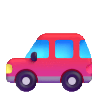 a cartoon illustration of a red car with blue windows .