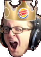 a man wearing glasses and a burger king hat