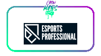 a logo for esports professional with a purple border