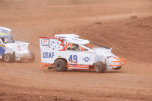 a race car with usaf written on the side of it