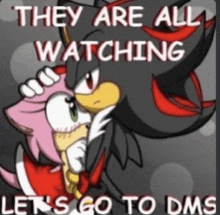 they are all watching let 's go to dms written on a cartoon