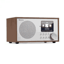 a auna radio with a screen that says ' internet radio ' on it