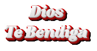 dios te bendiga is written in red and white letters