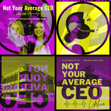 four posters for not your average ceo are displayed