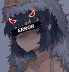 a drawing of a person with the word error written on their face