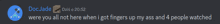 a blurred image of a text message from doc jade