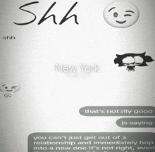 a text message from new york tokyo with emojis