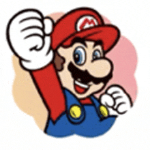 a cartoon drawing of mario giving a thumbs up .