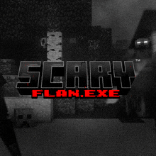 a scary flame exe logo with a creeper behind it