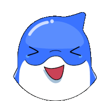 a cartoon drawing of a dolphin wearing a mask with its eyes closed