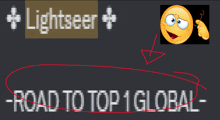 a smiley face is next to a sign that says " road to top 1 global "