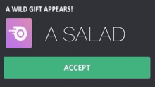 a green button that says accept on it