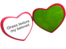 two hearts with the words grass texture my beloved