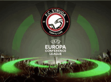 a logo for the europa conference league with a crowd of people