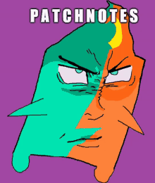 a cartoon of perry the platypus with the words patchnotes above it