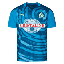 a blue shirt that says eau de source cristaline naturelle on it