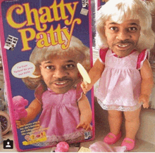 a chatty patty doll with a man 's face