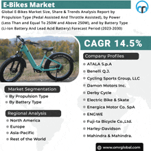 an advertisement for the e-bikes market with a picture of a fat tire bike