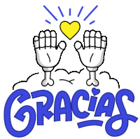 a blue sign that says gracias with a heart in the middle