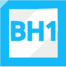 a blue bh1 logo with a white border on a white background