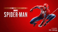 a poster for a video game called spider-man game of the year edition