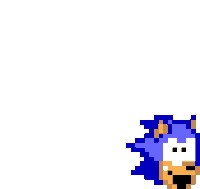 a pixel art of sonic the hedgehog 's head