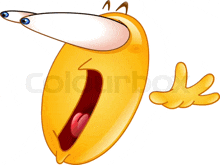 stock image of a cartoon smiley face with big eyes and mouth open